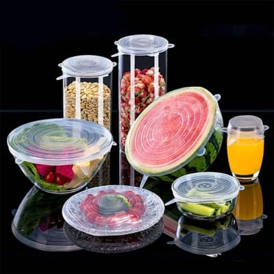 Tapas Plato Elástica Silicona Para Comida 6 Piezas Universal