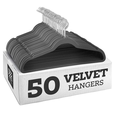 Pack 50 Unid. Colgador Ropa Antideslizante Gancho Terciopelo1