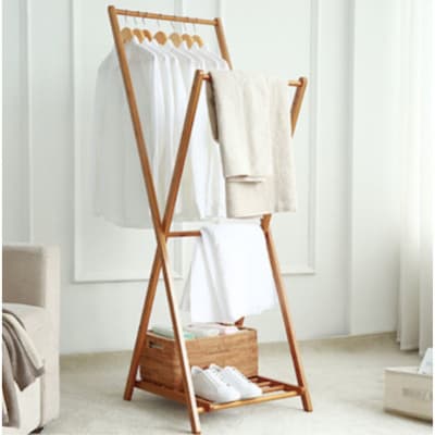 Perchero Colgador Madera Bambu 52cm