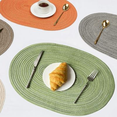 Set de 4 Mantel Individuales Ovaladas Mesa Comedor Cena6