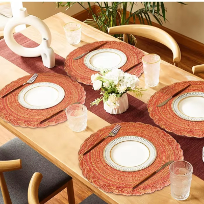 Set De 6 Individuales Redondos Mesa Trenzados 38cm7