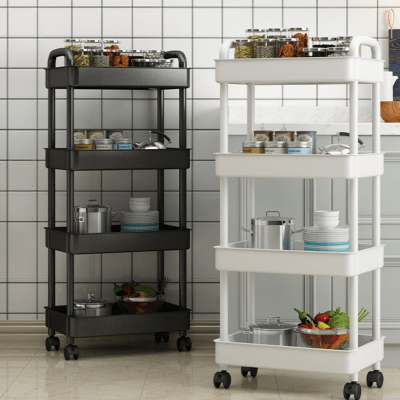 Estantería Carro Móvil Con Rueda 4 Niveles1