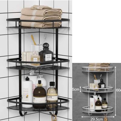 Matilda Repisa Esquinera Baño Ducha Aluminio Inox 3 Niveles