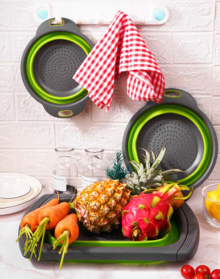 Colador Plegable Extensible Encima Fregadero Fruta Vegetal5