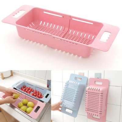 Colador Extensible Pp Lavaplato Cesta Cocina Fruta Verdura5