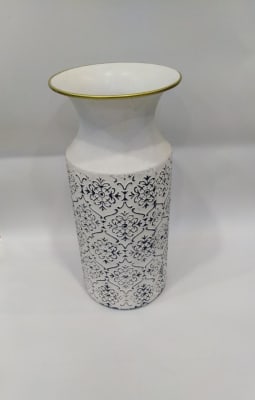 JARRON METALICO CON FIGURAS NEGRAS MEDIANO1