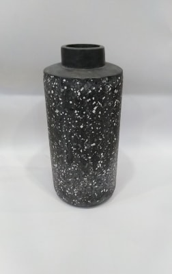 JARRON DE CEMENTO CON MANCHAS BLANCO Y NEGRO GRANDE1