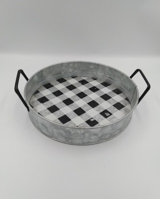 BANDEJA REDONDA DE METAL CON ASA NEGRO1