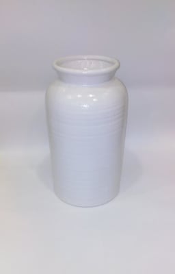 FLORERO CERAMICA BLANCA