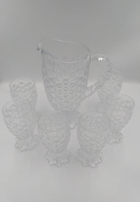 SET DE JARRAS Y VASO TIPO PIÑA TRANSPARENTE1