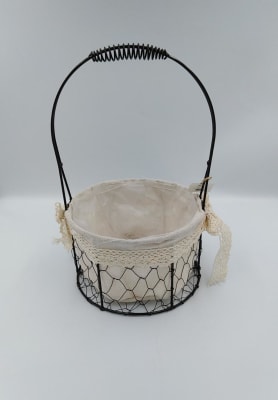 CANASTO METALICO CON TELA CIRCULAR MARRON1