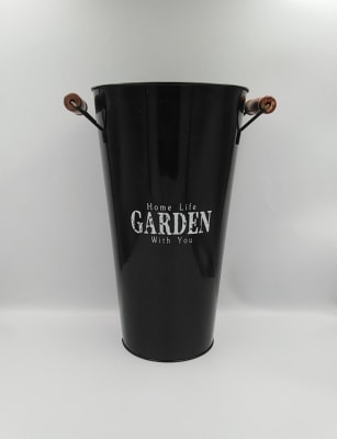 BALDE NEGRO ALTO MANGO DE MADERA1