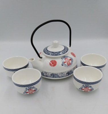JUEGO DE TÉ ORIENTAL CERAMICA BLANCO2