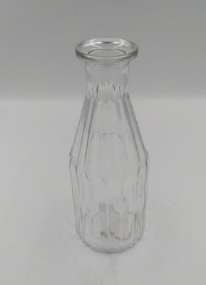 FLORERO TIPO BOTELLA TRANSPARENTE ESTRIADO1