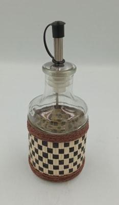 BOTELLA REDONDA CHICA TEJIDA BEIGE/NEGRA1