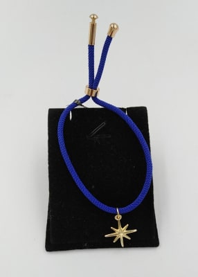 PULSERA DE CORDON AZUL CON ESTRELLA FUGAZ1
