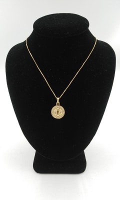 COLLARES COLLAR BAÑO ORO DIJE SAN BENITO 12MM CON CIRCONES1