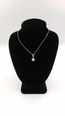 COLLAR BAÑO ORO DIJE ESTRELLA 6 CIRCONES1