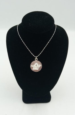 CADENA CON MEDALLA DE ANGEL PLATEADA