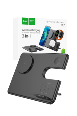 CARGADOR INALAMBRICO 3 EN 1 CARGA RÁPIDA 15W PARA APPLE HOCO CQ1