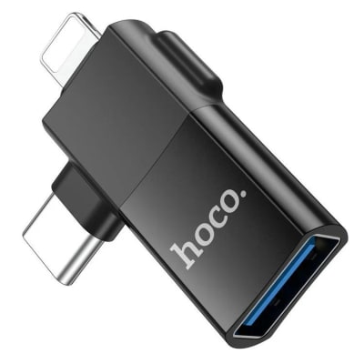 ADAPTADOR  2 EN 1 LIGHTNING - TIPO C A USB HOCO UA171