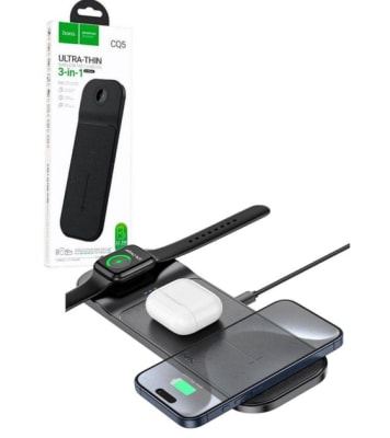 CARGADOR INALAMBRICO 3 EN 1 CARGA RÁPIDA 22.5W PARA APPLE HOCO CQ51