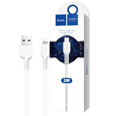 CABLE USB A LIGHTNING 2.4A HOCO X20 3M