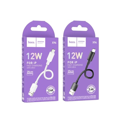 CABLE USB A LIGHTNING PARA IPHONE 12W 25CM - HOCO X96 PD CARGA RÁPIDA