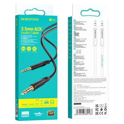 CABLE DE AUDIO AUXILIAR 3.5MM A 3.5MM - BOROFONE BL16 1M