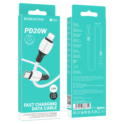 CABLE TIPO C A LIGHTNING CARGA RÁPIDA 3A PD20W - BOROFONE BX84 1M1
