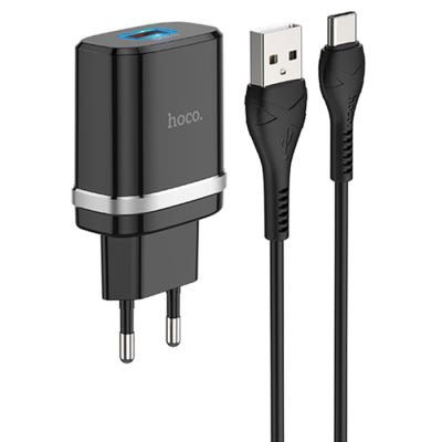 CARGADOR COMPLETO USB QC3.0 + CABLE TIPO C 18W - HOCO C12Q
