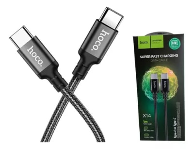 CABLE TIPO C A TIPO C CARGA SUPER RÁPIDA - HOCO X14 60W 1M