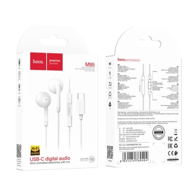 AUDIFONOS CON CABLE TIPO C MANOS LIBRES HOCO M95