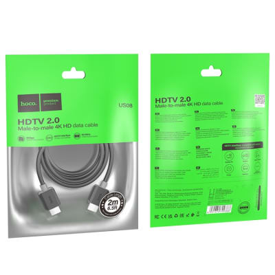 CABLE HDMI HDTV 2.0 A HDMI 4K 60HZ - HOCO US08 2M