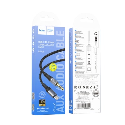 CABLE ADAPTADOR DE AUDIO AUX 3.5MM A TIPO C 1M - HOCO UPA26