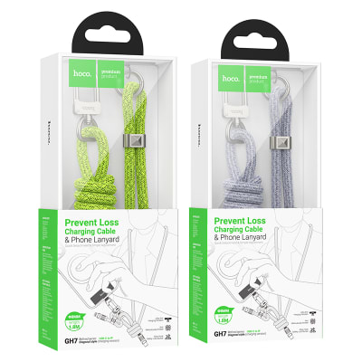 CABLE COLLAR/COLGANTE DE CARGA TIPO C A LIGHTNING PARA IPHONE - HOCO GH7 1.8M1