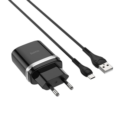 CARGADOR RÁPIDO USB QC3.0 + CABLE MICRO USB V8 18W - HOCO C12Q2