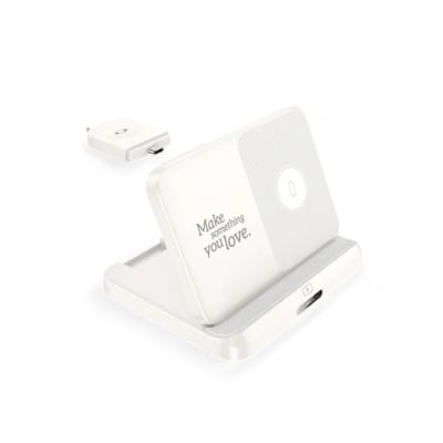 CARGADOR INALAMBRICO 3 EN 1 PLEGABLE 15W STAND HOCO CQ7