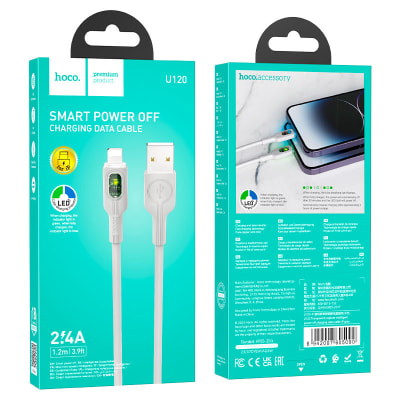CABLE USB A LIGHTNING PARA IPHONE 2.4A 1.2M - HOCO U120 LED INDICADOR