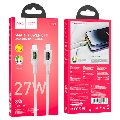 CABLE TIPO C A LIGHTNING PARA IPHONE PD 27W - HOCO U120 1.2M CARGA RÁPIDA