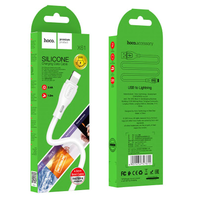 CABLE USB A LIGHTNING PARA IPHONE 2.4A - HOCO X61 1M