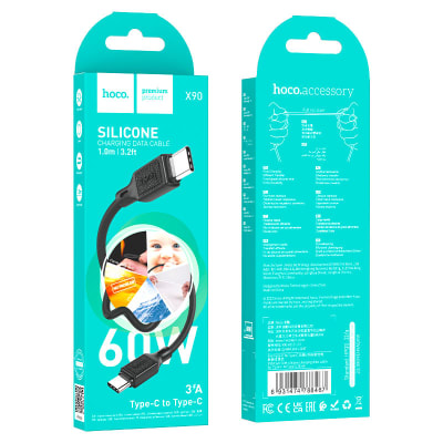 CABLE TIPO C A TIPO C 60W CARGA SÚPER RÁPIDA 3A - HOCO X90 1M