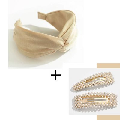 diadema cruce silk DK + 01 hairclip de perlas diadema cruce silk DK + 01 hairclip de perlas