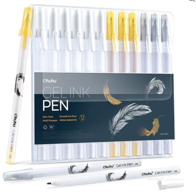 Ohuhu gold silver white gel pens1