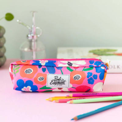 Pink elephant estuche de tela chico