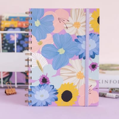 Pink elephant cuaderno con elastico