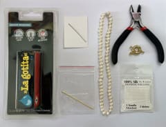 KIT MATERIALES TUTORIAL COLLAR BÁSICO PERLA DE RÍO