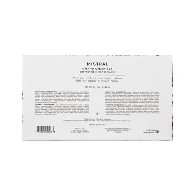 Cremas de Mano Set de 4 Mistral 30 ml, Classic Collection (LAV, VERB, S.SEAS, L.ROS) Cremas de Mano Set de 4 Mistral 30 ml, Classic Collection (LAV, VERB, S.SEAS, L.ROS)