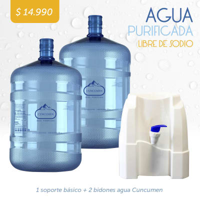 Pack Doble Agua + Soporte Básico (2 bidones recargados Agua Cuncumen) Pack Doble Agua + Soporte Básico (2 bidones recargados Agua Cuncumen)