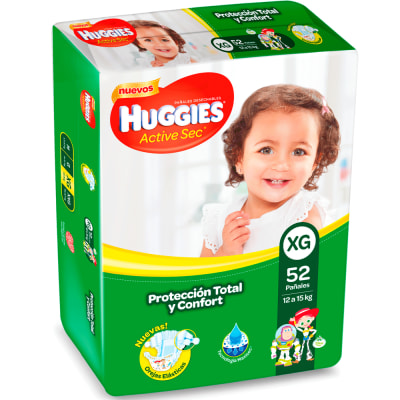 Pañal Huggies VERDES XG 52 Active Sec Pañal Huggies VERDES XG 52 Active Sec